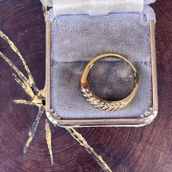 Vintage Domed Cocktail Ring in Sterling Silver with Gold plating Size 9 - Picture 6 of 10
